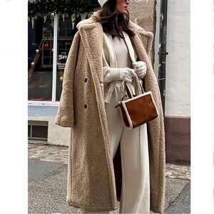 Naked Hanger Double-breasted Lapel Teddy Coat